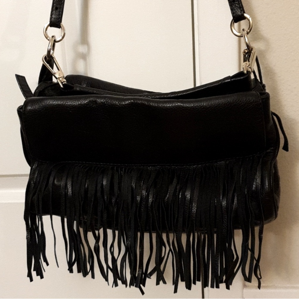 Via Repubblica fringe leather bag